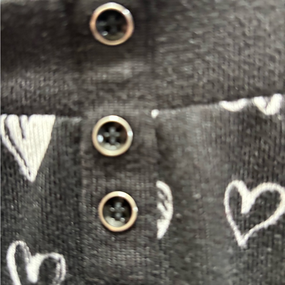 Cuddle Duds Black Heart Patterned Sweatshirt - image 5